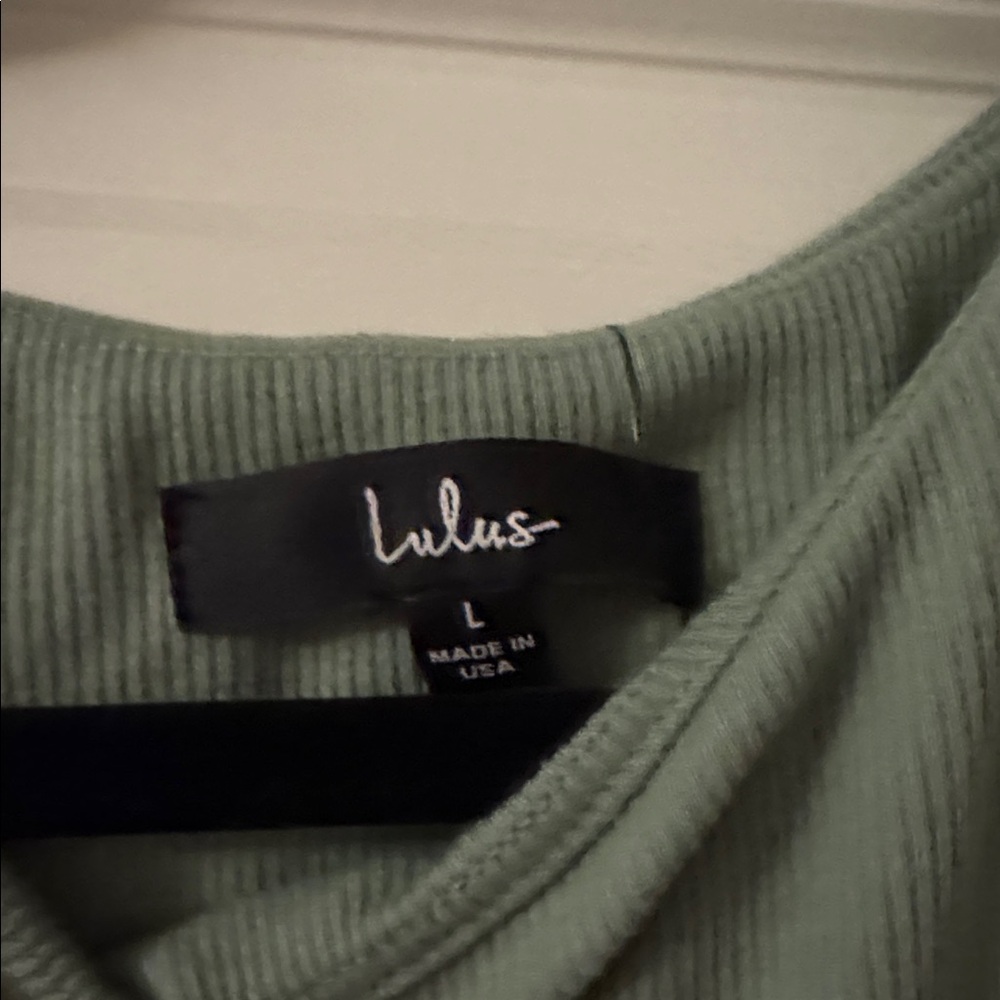 Lulu's Sage Ribbed Knit Top - Picture 2 of 4